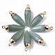 Top Golden Plated Natural Aventurine Pointed Pendants(G-S359-078B)-2