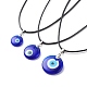 3 Uds. Juego de collares con colgante de mal de ojo de murano de 3 tamaños con cordones encerados para mujer(NJEW-JN03954)-1