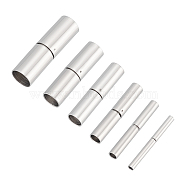 6 Sets 6 Styles 304 Stainless Steel Bayonet Clasps, Column, Stainless Steel Color, 19~23x2~7mm, Hole: 1.3~6mm, 1 set/style(STAS-UN0037-37)