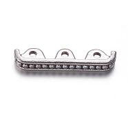 3 Holes Tibetan Style Alloy Spacer Bars, Lead Free and Cadmium Free, Antique Silver, 24x4x6mm, Hole: 1.5mm(A0448Y)
