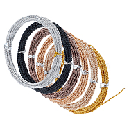 6 Roll 6 Colors Aluminum Wire, Twisted Round, Mixed Color, 1.6mm, about 16.40 Feet(5m)/Roll, 1 Roll/color(ALUM-BC0001-75B)