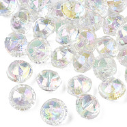 Transparent Acrylic Beads, Faceted, AB Color Plated, Rondelle, Clear AB, 13x10mm, Hole: 2mm(X-TACR-S156-012)