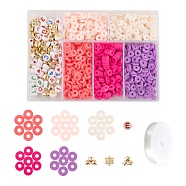 DIY Jewelry Making Kits, Including CCB Plastic & Acrylic & Handmade Polymer Clay Beads, Elastic Crystal Thread, Mixed Color, Beads: 1120pcs/set(DIY-FS0001-93A)