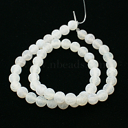 Natural Crackle Agate Beads Strands, Dyed, Round, Grade A, White, 4mm, Hole: 0.8mm, about 93pcs/strand, 15 inch(G-G055-4mm-5)