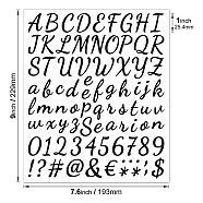 Adhesive Stickers, for Card-Making, Scrapbooking, Diary, Planner, Envelope & Notebooks, with Letter and Number, Black, 19.3x22.9cm(STIC-PW0001-015A)