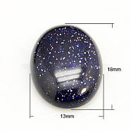 Gemstone Cabochons, Oval, Synthetic Blue Goldstone, 18x13x5mm(G-H1596-18x13x5mm-13)