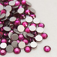 Glass Flat Back Rhinestone, Grade A, Back Plated, Faceted, Half Round, Fuchsia, 6.3~6.5mm, about 288pcs/bag(X-RGLA-C002-SS30-501)
