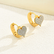 Exquisite Classic Heart Stainless Steel Hoop Earrings for Women, Golden(ZV4864)