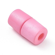 Plastic Lanyard Safety Breakaway Pop Barrel Connectors for Necklace, Ribbon Lanyards, Pearl Pink, 20x11mm, Hole: 4.5mm(KY-TAC0005-05G)