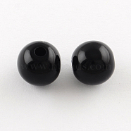 Round Opaque Acrylic Beads, Black, 8mm, Hole: 2mm, about 1800pcs/500g(SACR-R865-8mm-01)