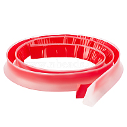 TPE Sink Water Barrier to Stop Dripping, Silicon Adhesive Edge Strip to Fill The Gap Between Wall and Countertop, Red, 20x12mm(AJEW-WH0231-19)