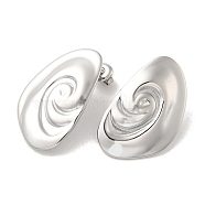 304 Stainless Steel Stud Earrings, Shell Shape, Stainless Steel Color, 31x19mm(EJEW-K268-07P)