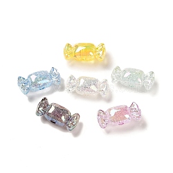 Transparent Crackle Acrylic Beads, Iridescent UV Reactive Beads, Candy, Mixed Color, 12x27x10.5mm, Hole: 3.2mm(OACR-P020-02)