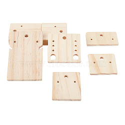 Nbeads 20Pcs 5 Styles Wooden Earring Organizer Boards, for Jewelry Earring Necklace Displays, Rectangle & Square, BurlyWood, 2.95~8.95x3.9~4.9x0.35~0.4cm, 4pcs/style(EDIS-NB0001-07)