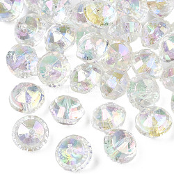 Transparent Acrylic Beads, Faceted, AB Color Plated, Rondelle, Clear AB, 13x10mm, Hole: 2mm(X-TACR-S156-012)