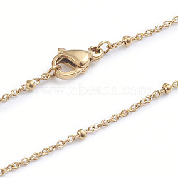 304 Stainless Steel Satellite Chain Necklaces, with Lobster Claw Clasps, Golden, 17.91 inch(45.5cm)(X-NJEW-L173-012-G)