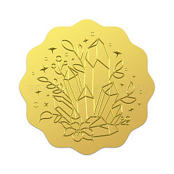 Self Adhesive Gold Foil Embossed Stickers, Medal Decoration Sticker, Crystal, 5x5cm, 4pcs/sheet(DIY-WH0211-468)