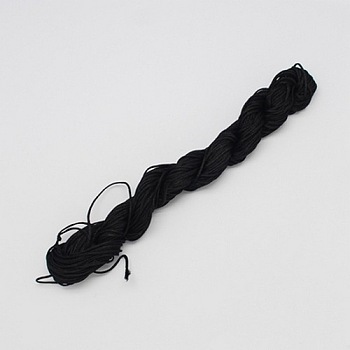 10M Nylon Jewelry Thread, Nylon Cord for Custom Woven Bracelets Making, Black, 2mm