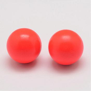 Brass Chime Ball Beads Fit Cage Pendants, No Hole, Tomato, 16mm