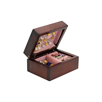 Miniature Scene Model, Mini Dollhouse Jewelry Box Accessories, Coconut Brown, 30x22x17mm