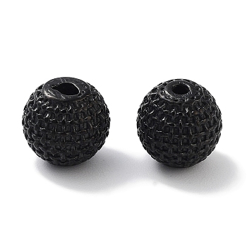 304 Stainless Steel Beads,  Round, Black, 7.5mm, Hole: 1.4mm