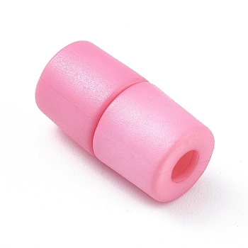 Plastic Lanyard Safety Breakaway Pop Barrel Connectors for Necklace, Ribbon Lanyards, Pearl Pink, 20x11mm, Hole: 4.5mm