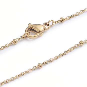 304 Stainless Steel Satellite Chain Necklaces, with Lobster Claw Clasps, Golden, 17.91 inch(45.5cm)