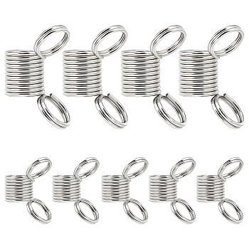20Pcs 2 Style 304 Stainless Steel Beading Stoppers, Mini Spring Clamps for Beading Jewelry Making, Stainless Steel Color, 1.4~1.85x1.8~2.7x0.8~1.05cm, Inner Diameter: 0.6~0.85cm, 10pcs/style