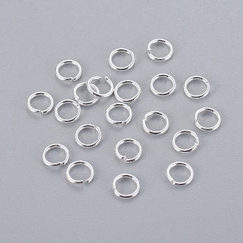 304 Stainless Steel Jump Rings, Open Jump Rings, Silver Color Plated, 20 Gauge, 7x0.8mm, Inner Diameter: 5.5mm