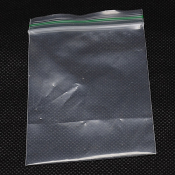 Plastic Zip Lock Bags, Resealable Packaging Bags, Green Top Seal Thick Bags, Self Seal Bag, Rectangle, Clear, 13x9cm, Unilateral Thickness: 2.5 Mil(0.065mm), 100pcs/bag