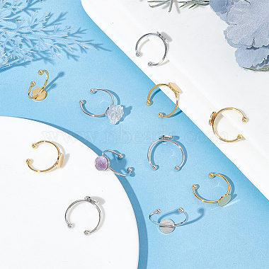 12Pcs 2 Colors Brass Open Cuff Ring Findings(KK-UN0001-28)-2