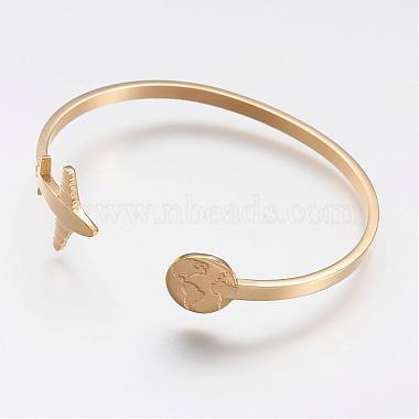 304 Stainless Steel Cuff Bangles(BJEW-N0028-02G)-2