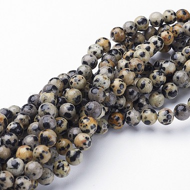 Natural Dalmatian Jasper Beads Strands(GSR6mmC004)-2