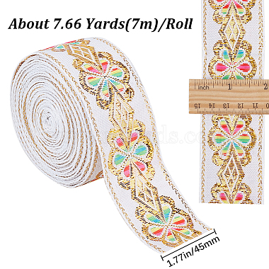 Flat Ethnic Style Embroidery Polyester Ribbons(OCOR-WH0067-86C)-2