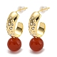 boucles d'oreilles en agate rouge naturelle(EJEW-M252-06G)-1