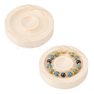 Wood Bracelet Display, Flat Round, Wheat, 9.5x2cm, Inner Diameter: 31mm, Slot: 20mm(BDIS-WH0003-19)