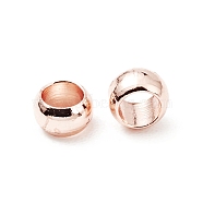Brass Beads, Cadmium Free & Lead Free, Long-Lasting Plated, Rondelle, Rose Gold, 3x2mm, Hole: 1.8mm(KK-WH0059-03D-RG)