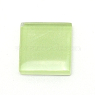 Transparent Glass Cabochons, Mosaic Tiles, for Home Decoration or DIY Crafts, Square, Pale Green, 20x20x4mm, 220pcs/883g(GLAA-WH0018-90H)