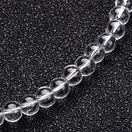 Glass Round Bead Strands, Clear, 10mm, Hole: 1mm, about 32pcs/strand, 11 inch(GLAA-I028-10mm-01)