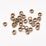 Iron Split Rings, Double Loops Jump Rings, Cadmium Free & Nickel Free & Lead Free, Antique Bronze, 4x1.4mm, about 3.3mm inner diameter, about 20000pcs/1000g(JRDAB4mm-NF)