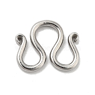 304 Stainless Steel Clasps, M Clasps, Stainless Steel Color, 11x13x1.5mm(X-STAS-C056-14P)