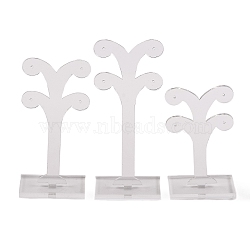 Acrylic Earring Display Tower Set, Tree Shaped Jewelry Organizer Holder for Earrings Storage, Clear, 4.9x2.9x8.55~11.9cm, 3pcs/set(EDIS-K004-01C)