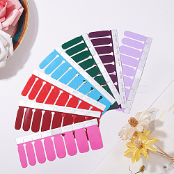 Solid Color Full Cover Best Nail Stickers, Self-adhesive, for Women Girls Manicure Nail Art Decoration, Mixed Color, 10.9x3.9cm(MRMJ-T039-01-M)