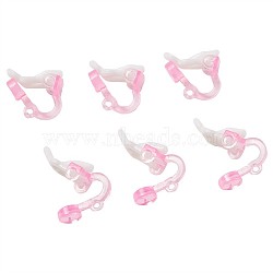 Plastic Clip-on Earring Findings, Pink, 14x9x13mm(FIND-Q001-02)