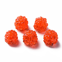 Handmade Lampwork Beads, Raspberry, Orange Red, 15~16x13~14mm(X-LAMP-T011-14A)