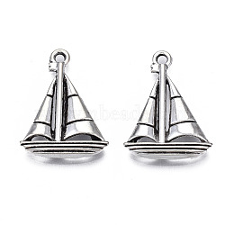 Tibetan Style Alloy Pendants, Cadmium Free & Lead Free, Boat Sail, Antique Silver, 23.5x17.5x3.5mm, Hole: 1.6mm, about 570pcs/1000g(TIBEP-N008-109)