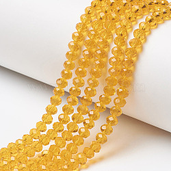 Glass Beads Strands, Faceted, Rondelle, Orange, 8x6mm, Hole: 1mm, about 65~68pcs/strand, 15.7~16.1 inch(40~41cm)(X-EGLA-A034-T8mm-D17)
