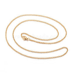 304 Stainless Steel Rolo Chains Necklaces, Golden, 23.62 inch(60cm), 2mm(NJEW-G278-02G-A)