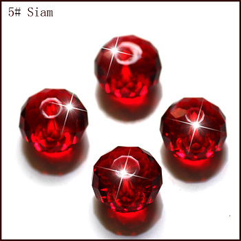 Imitation Austrian Crystal Beads, Grade AAA, Faceted, Rondelle, Dark Red, 8x5.5mm, Hole: 0.9~1mm