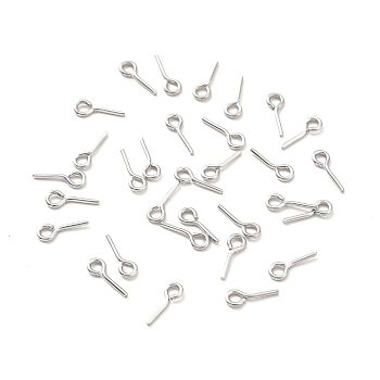 304 Stainless Steel Peg Bails, Stainless Steel Color, 8x3x0.7mm, Hole: 1.5mm, Pin: 0.7mm
